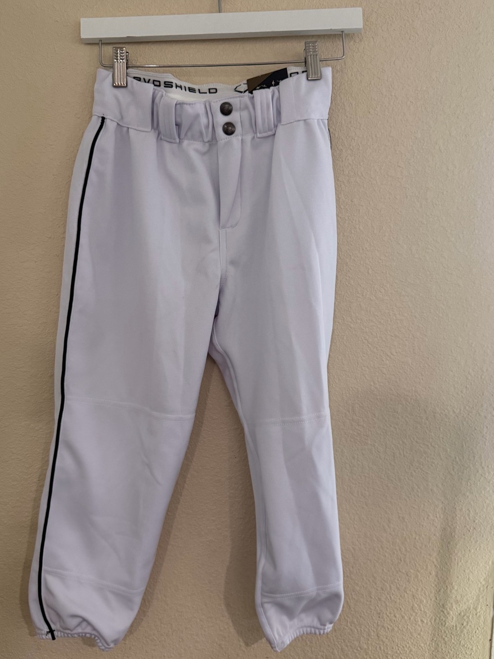 Men's Athletic White Shorts with Black Stripe